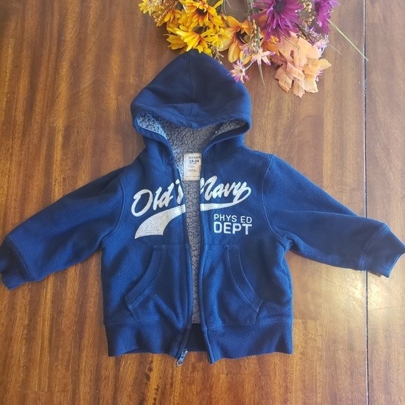 🔥4/15🔥 Old Navy Fleece Jacket Toddler 18-24 Month Hooded Zipper Jacket - Picture 3 of 5